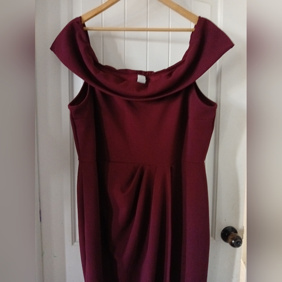 ❤️Libian burgundy off shoulder dress - Picture 6 of 6